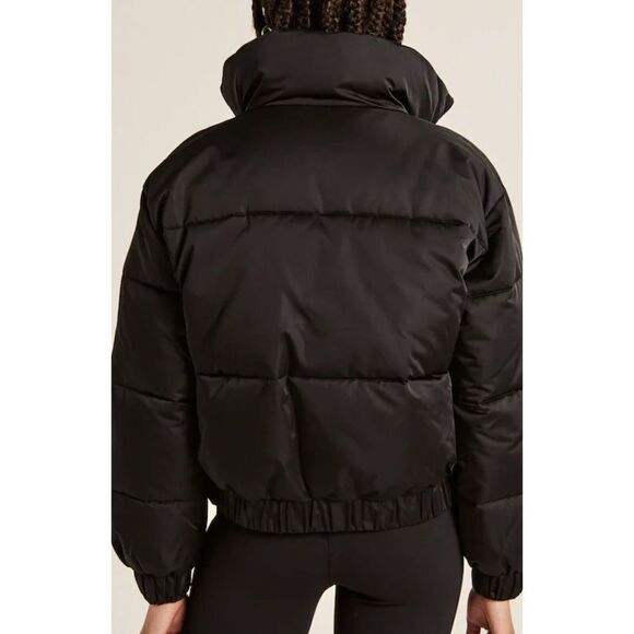 ABERCROMBIE & FITCH Jacket Womens Large L Ultra Mini Puffer NEW $180 Matte Black - Picture 3 of 13